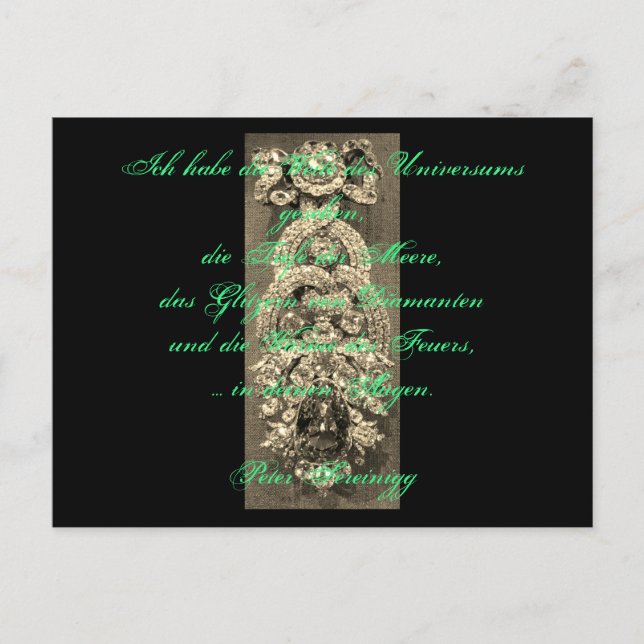 Cartão Postal Lyrik Gedicht Liebe – Dresdner Grüner Diamant (Frente)