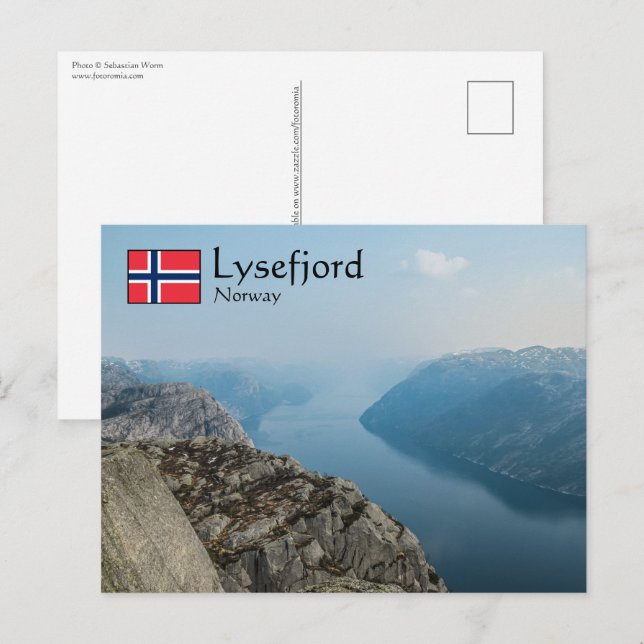 Cartão Postal Lysefjord Noruega (Frente/Verso)