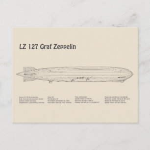 Cartão Postal LZ 127 Graf Zeppelin - Planos de Impressão Ambient