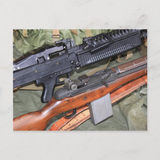 Cartão Postal M60 MG E M14 Rifle Lado A Lado