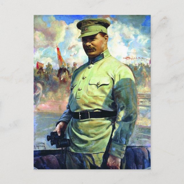 Cartão Postal M. Frunze - Oficial do Exército soviético, Fundado (Frente)