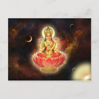 Cartão Postal Maa Maha Lakshmi Devi Laxmi Deusa da Riqueza