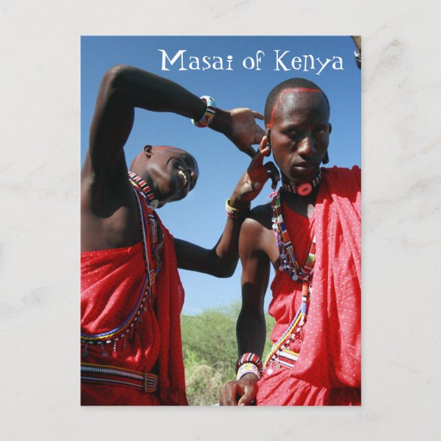 Cartão Postal Maasai Groom se prepara para seu casamento no Quên (Frente)