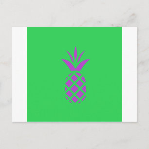 Cartão Postal Maçã de pinheiro roxo em verde.