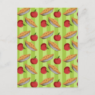 Cartão Postal Maçã e padrão de torta