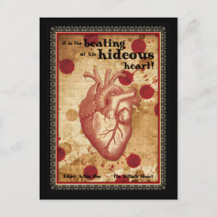 Cartão Postal Macabre Literary Telltale Heart com Citação