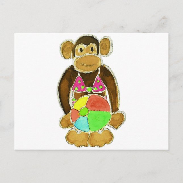 Cartão Postal Macaco Bikini (Frente)