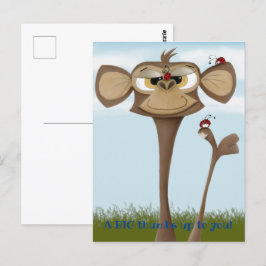 Cartão Postal Macaco bobo e Damybugs