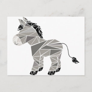 Cartão Postal Macaco-burro geométrico