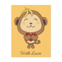 Macaco com amor Cartão-postal