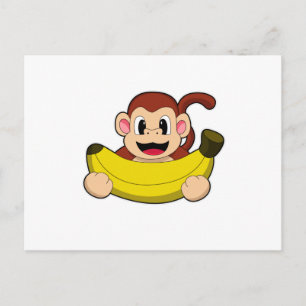 Cartão Postal Macaco com Banana