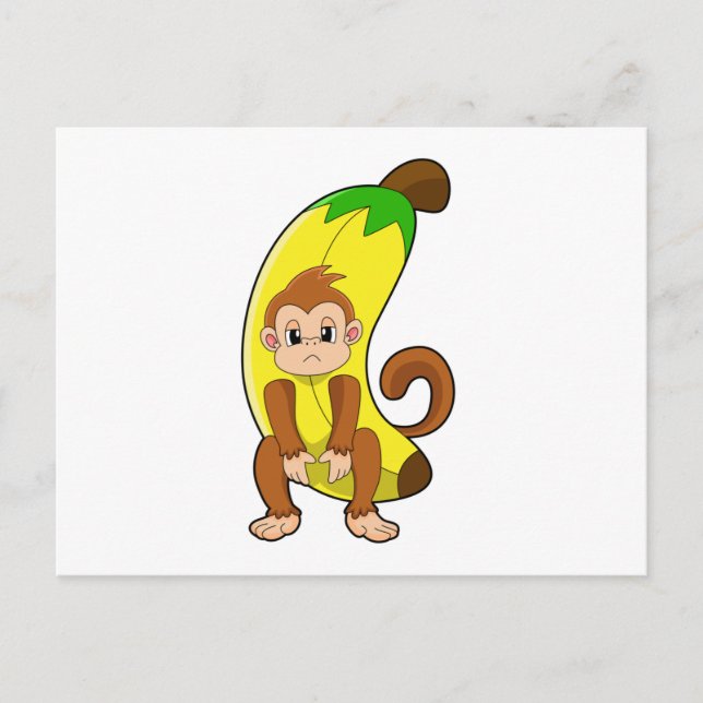 Cartão Postal Macaco com Banana (Frente)