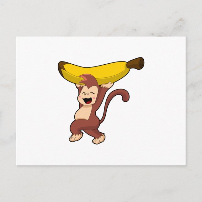 Cartão Postal Macaco com Banana (Frente)