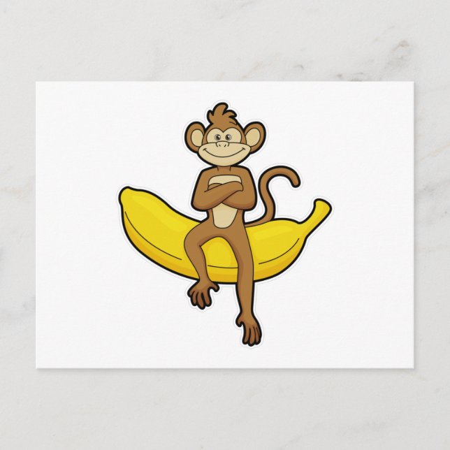 Cartão Postal Macaco com Banana (Frente)