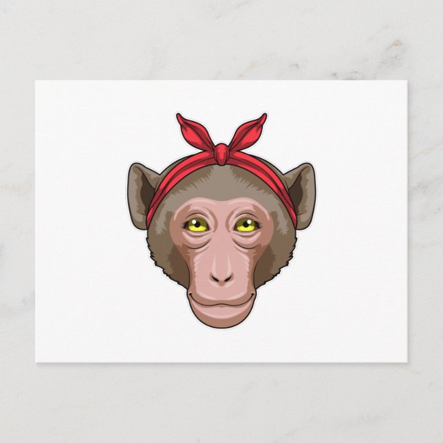 Cartão Postal Macaco com Bandana (Frente)