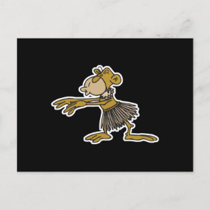 Cartão Postal macaco dançante hula