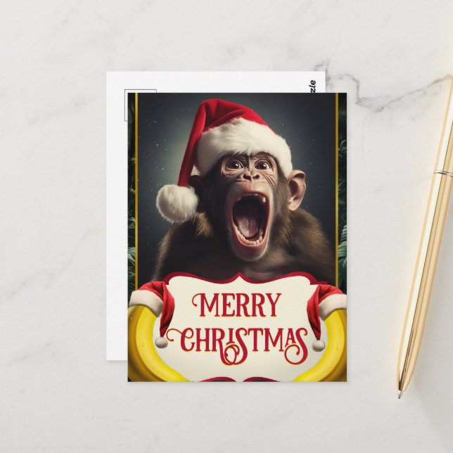 Cartão Postal Macaco de Natal (Frente/Verso In Situ)