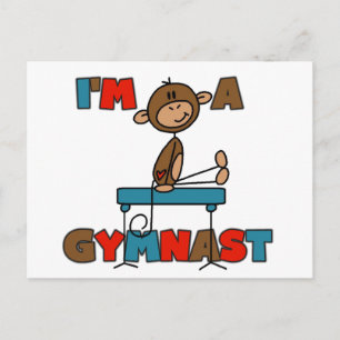 Cartão Postal Macaco Eu sou um Ginasta Camisetas e Presentes