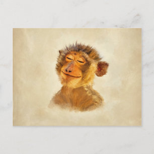 Cartão Postal Macaco Feliz