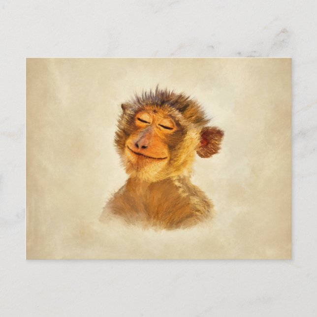 Cartão Postal Macaco Feliz (Frente)