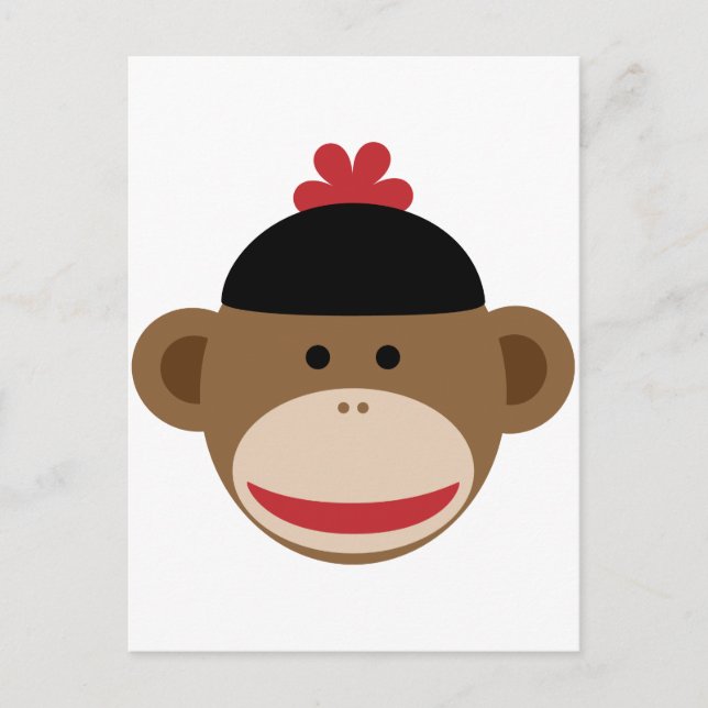 Cartão Postal macaco-meia (Frente)