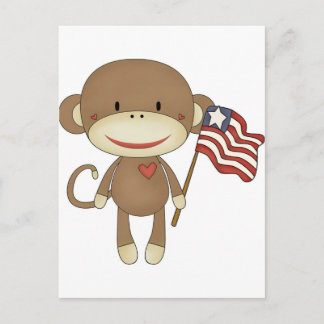 Cartão Postal Macaco-meia com bandeira