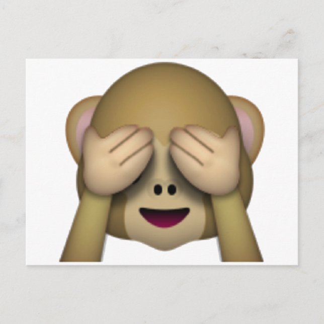 Cartão Postal Macaco Não Vê o Mal - Emoji (Frente)