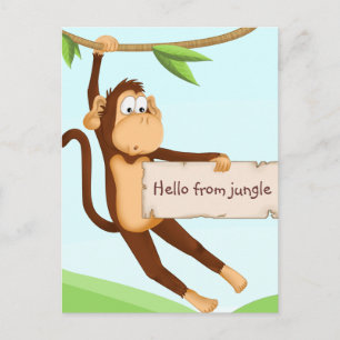 Cartão Postal Macaco para crianças