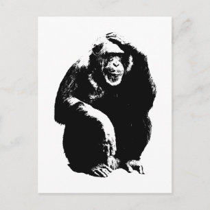 Cartão Postal Macaco Pensando