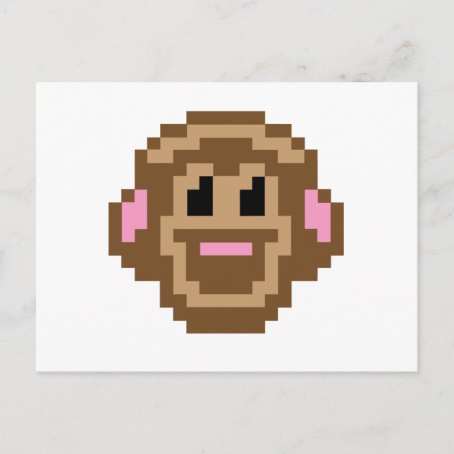 Cartão Postal Macaco Pixel (Frente)