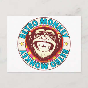 Cartão Postal Macaco retrô