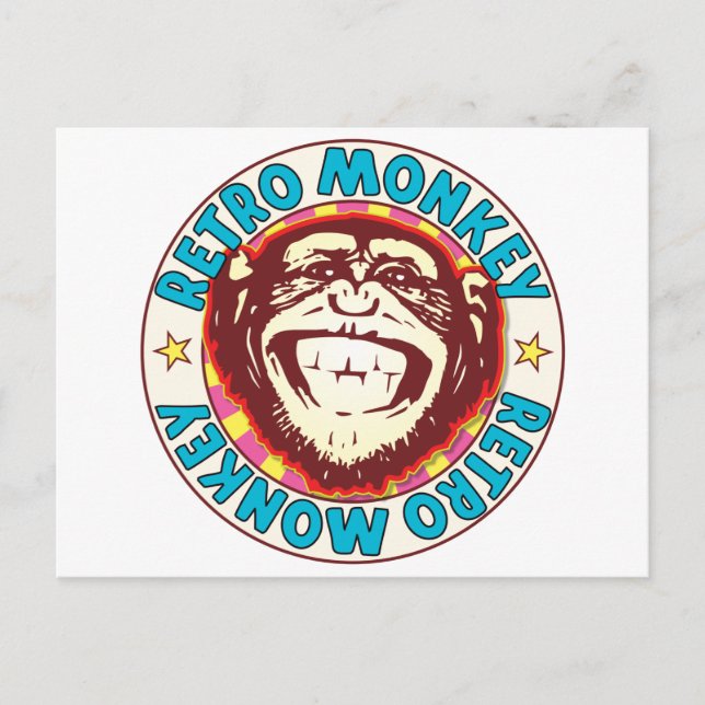 Cartão Postal Macaco retrô (Frente)
