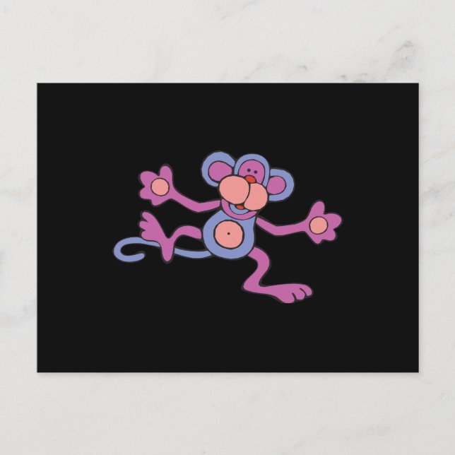 Cartão Postal macaco roxo (Frente)