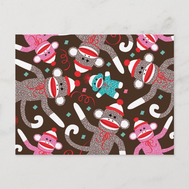 Cartão Postal Macaco Sock (Frente)