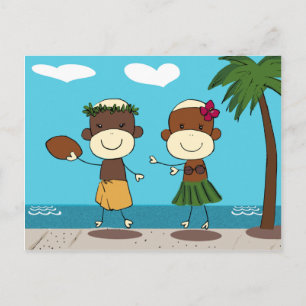 Cartão Postal Macacos Aproveitando Férias No Havaí Cartão-Pos