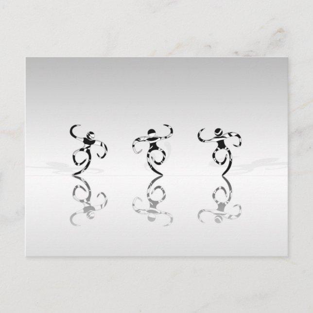 Cartão Postal Macacos dançando (Frente)