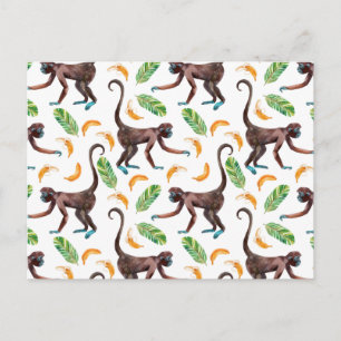 Cartão Postal Macacos Doentes Fazendo Malabarismo Com Bananas