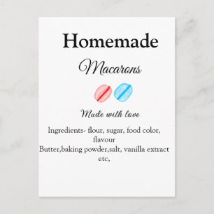 Cartão Postal Macarons caseiros adicionar ingredientes feitos co