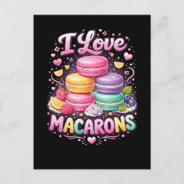 Cartão Postal Macarons de Amor Doce