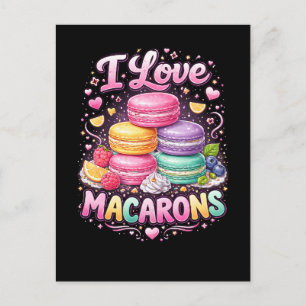 Cartão Postal Macarons de Amor Doce