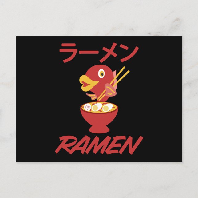 Cartão Postal Macarrão Peixe Anime Mangá Divertido Japão Otaku G (Frente)