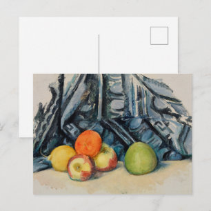 Cartão Postal Maçãs e Tecido de Cezanne Arte de Natureza Morta V