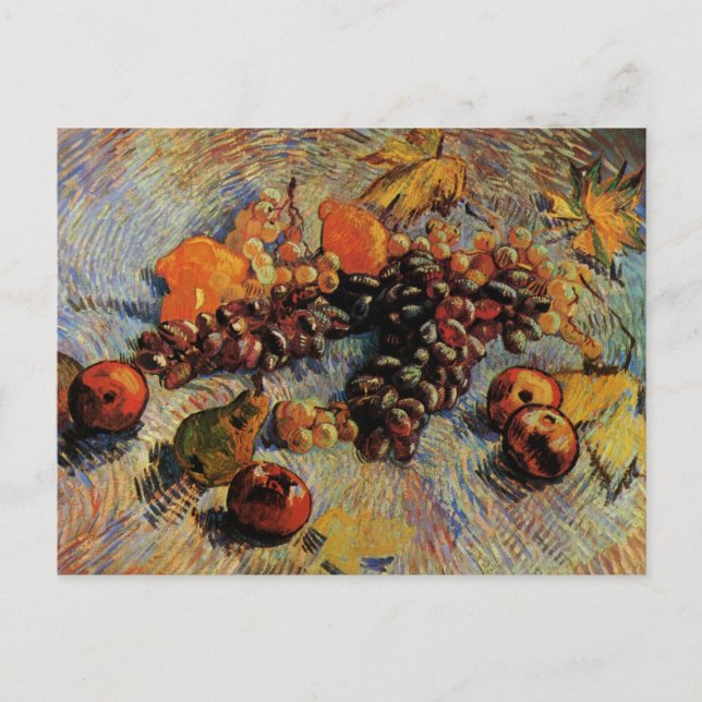 Cartão Postal Maçãs, peras, limões, uvas de Vincent van Gogh (Frente)