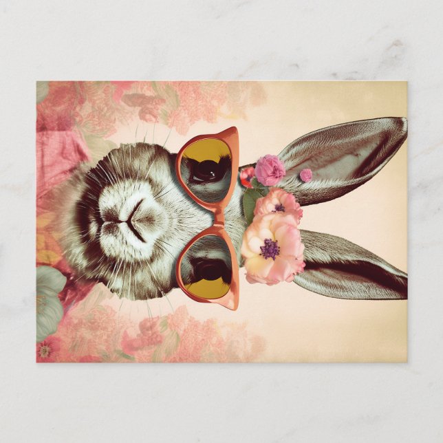 Cartão Postal Maçãs Rosa Ela Coelhinha: Um Coelho Retroativo no  (Frente)