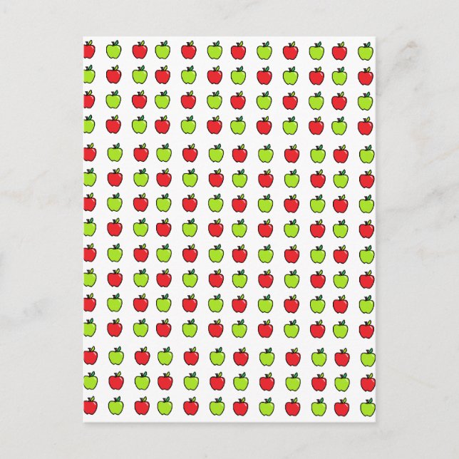 Cartão Postal Maçãs Vermelhas e Verdes (Frente)