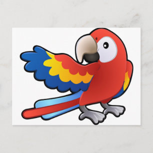 Cartão Postal Macaw Papagaio bonitinho