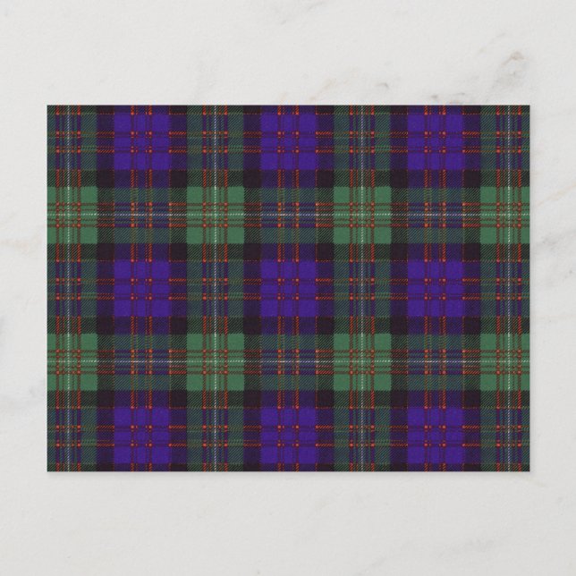 Cartão Postal MacDonald de Glengarry Scottish Tartan (Frente)