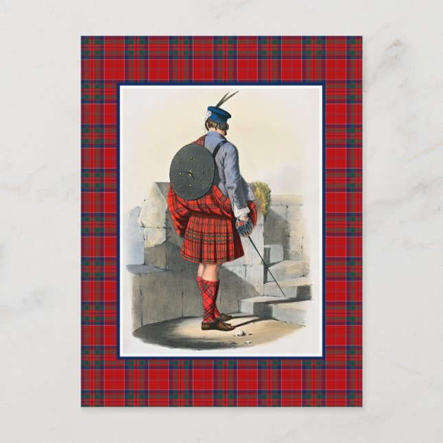 Cartão Postal MacGillivray Vintage Ilustração Quadro de Tartan (Frente)