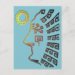 Cartão Postal Machu Picchu Cusco Peru em Azul Claro