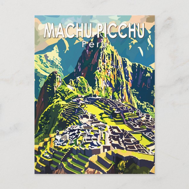Cartão Postal Machu Picchu Peru, América do Sul, Viagem Art Vint (Frente)